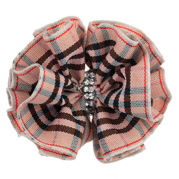 Blovi Bow Premium Grooming Bow with Zircon Accents – Elegant Beige Design