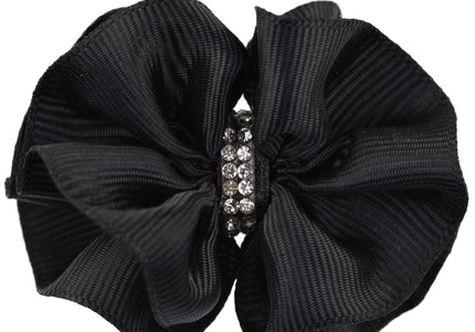 Blovi Bow Premium Grooming Bow with Zircon Accents – Elegant Beige Design