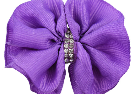 Blovi Bow Premium Grooming Bow with Zircon Accents – Elegant Beige Design