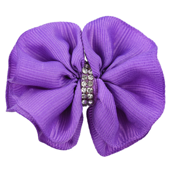 Blovi Bow Premium Grooming Bow with Zircon Accents – Elegant Beige Design