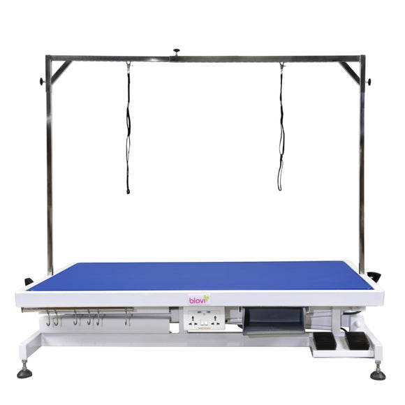 Blovi Callisto Pro Grooming Table – Electric Lift, Accessory Shelf, 125x65cm Anthracite Top