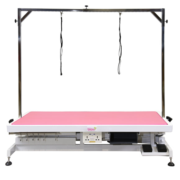 Blovi Callisto Pro Grooming Table – Electric Lift, Accessory Shelf, 125x65cm Anthracite Top