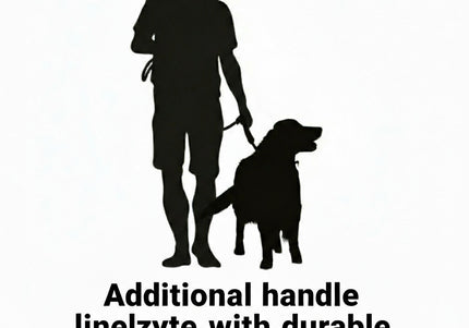 Flamingo Kayga Black Nylon Leash – Dual Handles, Elastic Pouch, 160cm x 25mm Durable Design