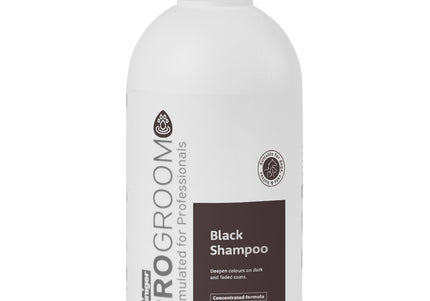 ProGroom Black Shampoo 500ml – Concentrated Color-Enhancing Formula for Dark Coats, 1:4 Dilution