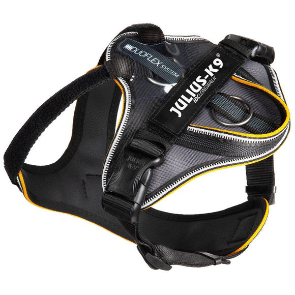 Julius K9 Longwalk Harness Black XL – Ergonomic Trekking Harness with Shock Absorbing Straps