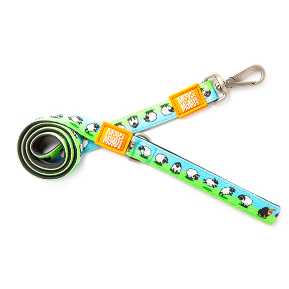 Max&Molly Short Leash Black Sheep – Colorful Sheep Pattern, 120cm, Durable City Lead