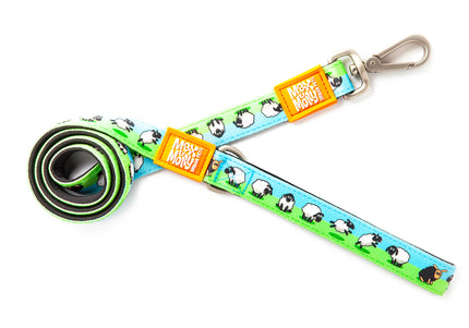 Max&Molly Short Leash Black Sheep – Colorful Sheep Pattern, 120cm, Durable City Lead