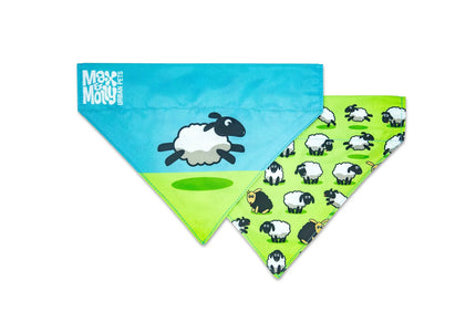 Max&Molly Reversible Bandana Black Sheep – Double-Sided Adjustable Small Size, Soft Fabric