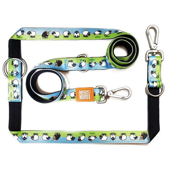 Max&Molly Multi-Leash Black Sheep – Adjustable 200cm Leash with Unique Pattern, Large Size