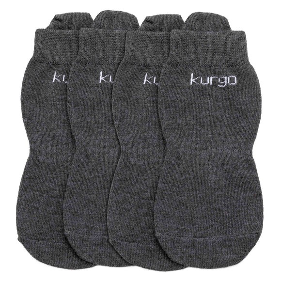 Kurgo Blaze Quick-Drying Graphite Dog Socks – Large, Non-Slip Set of 4