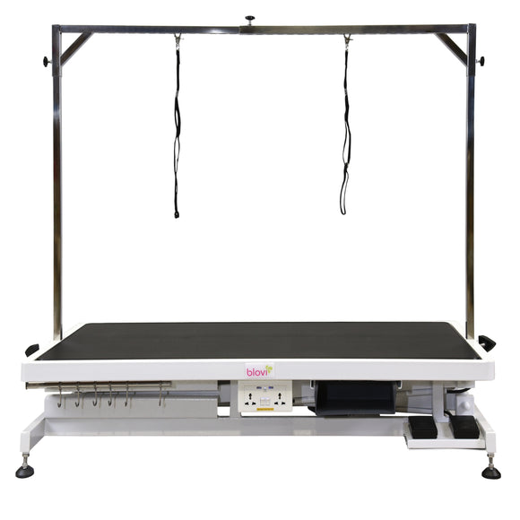 Blovi Callisto Pro Grooming Table – Electric Lift, Accessory Shelf, 125x65cm Anthracite Top