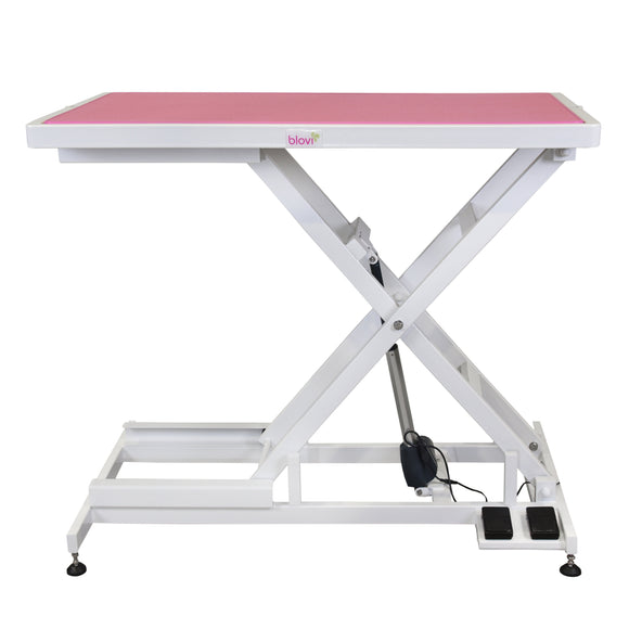 Blovi Callisto Electric Grooming Table – 125x65cm Pink Top, Adjustable Height, Stable Design