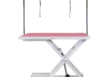 Blovi Callisto Electric Grooming Table – 125x65cm Pink Top, Adjustable Height, Stable Design