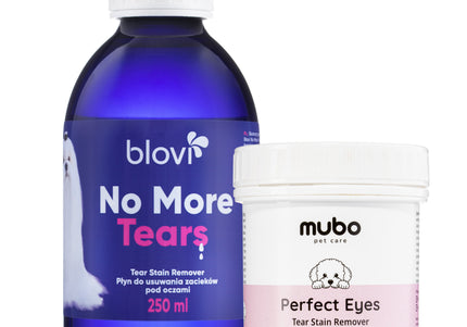 Blovi No More Tears 250ml & Mubo Perfect Eyes 100ml – Complete Eye Stain Removal Kit, Gentle Formula