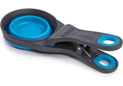 Dexas Collapsible KlipScoop 3in1 Small 118ml – Foldable Food Scoop with Bag Clip, Fuchsia