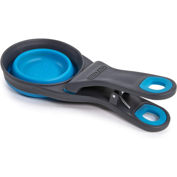 Dexas Collapsible KlipScoop 3in1 Small 118ml – Foldable Food Scoop with Bag Clip, Fuchsia