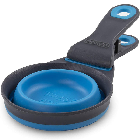 Dexas Collapsible KlipScoop 3in1 Medium 237ml – Foldable Food Scoop with Bag Clip, Purple
