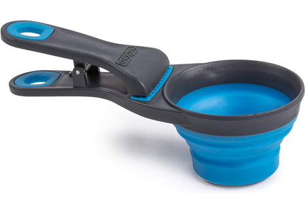 Dexas Collapsible KlipScoop 3in1 Medium 237ml – Foldable Food Scoop with Bag Clip, Purple