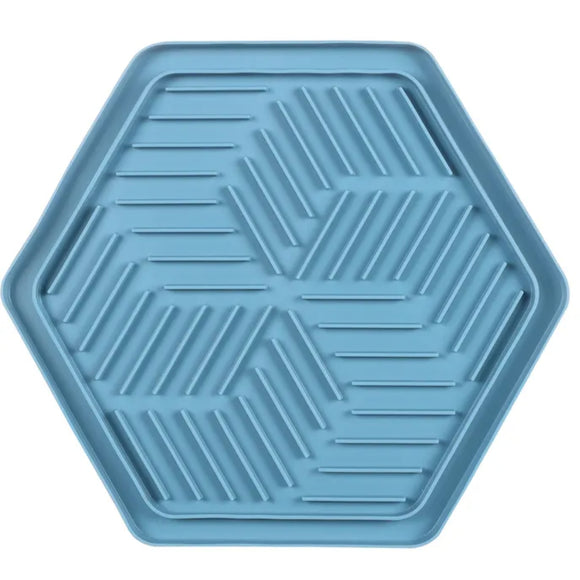 Flamingo Lick Pad Bean – Blue Silicone Anti-Stress Licking Mat, Calming Design