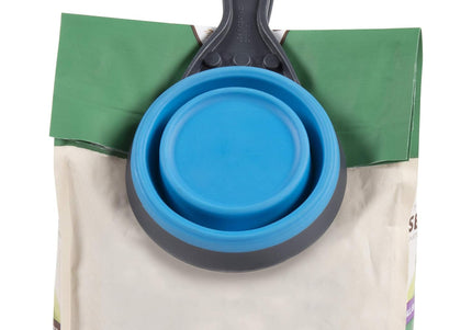 Dexas Collapsible KlipScoop 3in1 Large 473ml – Foldable Food Scoop with Bag Clip, Purple