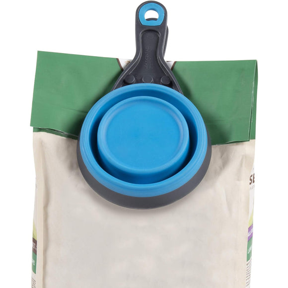 Dexas Collapsible KlipScoop 3in1 Large 473ml – Foldable Food Scoop with Bag Clip, Purple