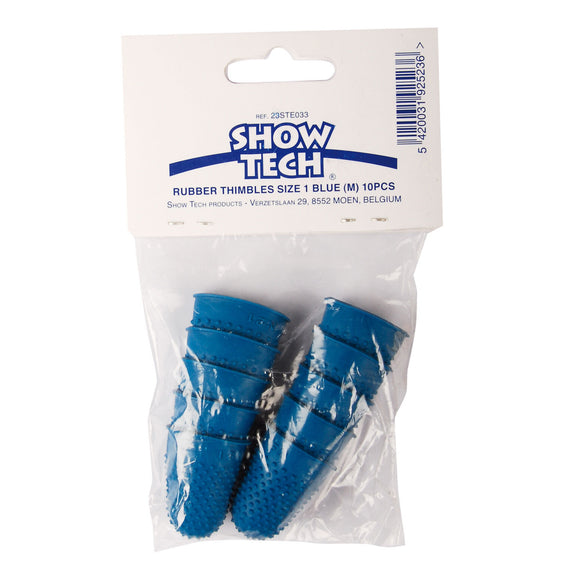 Rubber Trimming Fingers Medium Size Blue – Non-Slip Grip, 10 Pack