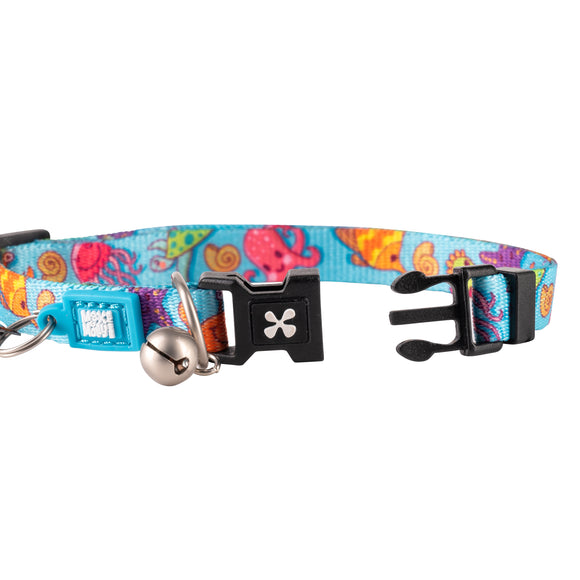 Max&Molly GOTCHA! Smart ID Cat Collar Blue Ocean – Colorful Adjustable Collar with Smart Tag