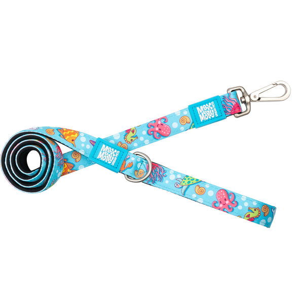 Max&Molly Ocean Short Leash – Colorful City Lead with Sea Pattern, 120cm Medium