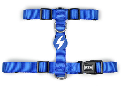Dashi Solid Back Harness Blue – Adjustable Guard Dog Harness, Large Size, Durable Design