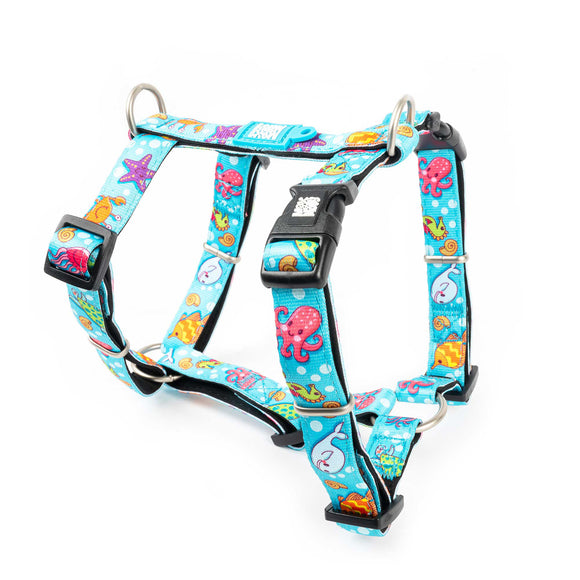 Max&Molly Ocean H-Harness – Colorful Adjustable Dog and Puppy Harness, XS Size