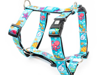 Max&Molly Ocean H-Harness – Colorful Adjustable Dog and Puppy Harness, XS Size