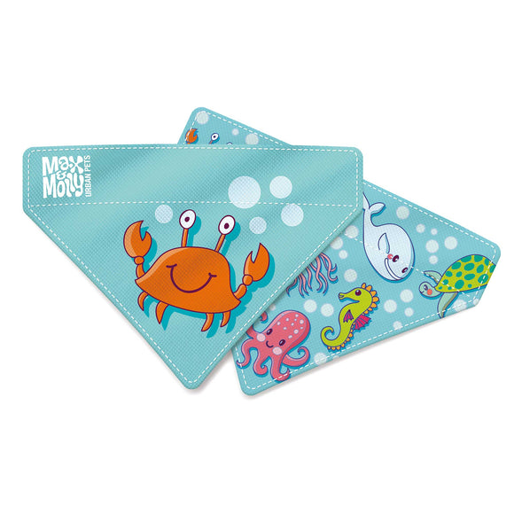 Max&Molly Reversible Bandana Ocean – Double-Sided Large Bandana with Sea Pattern, Soft Fabric