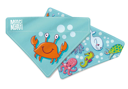 Max&Molly Reversible Bandana Ocean – Double-Sided Large Bandana with Sea Pattern, Soft Fabric
