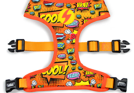 Dashi Boom Neo Mesh Harness – Double-Sided Neoprene, Pressure-Free, Comic Book Pattern, XXL