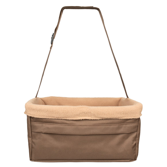 PetSafe Happy Ride Booster Seat – Brown, Small Size, Secure Elevated Car Seat Design