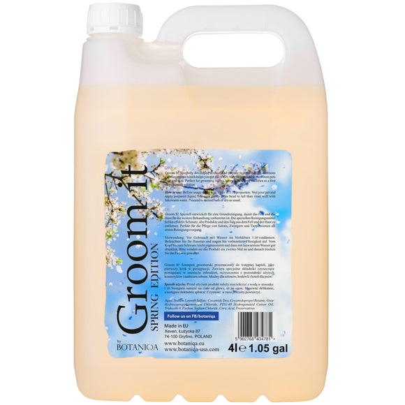 Botaniqa Groom It Shampoo Spring – Gentle Cleansing Formula with Fresh Spring Scent, 4L