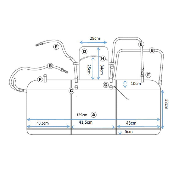 Kurgo Backseat Bridge Car Mat – Double-Sided Seat Extender, Durable Travel Solution