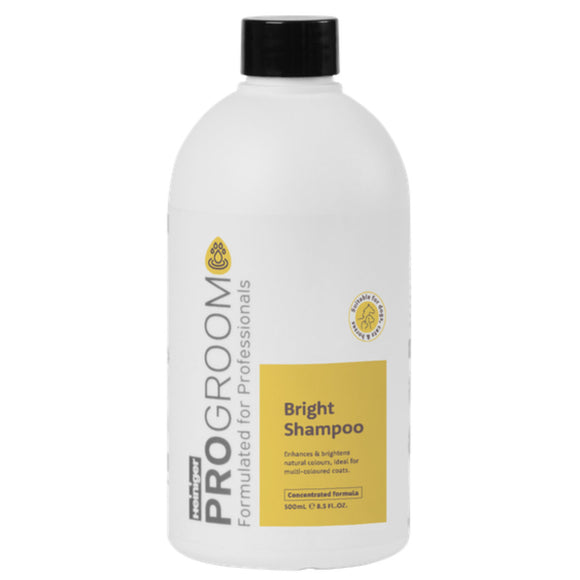 ProGroom Bright Shampoo 500ml – Color-Enhancing 1:6 Concentrate, Intensifies Coat Shine