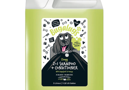 Bugalugs Zingy 2in1 Shampoo and Conditioner – Grapefruit Orange Scent, 5L, Nourishing Formula