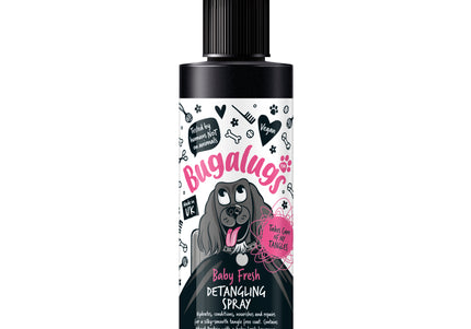 Bugalugs Baby Fresh Detangling Spray – Conditioning Mist, Powder Scent, 200ml, Easy Combing