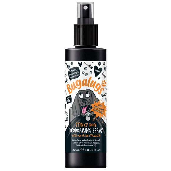 Bugalugs Stinky Dog Deodorising Spray – Coat Refreshing Formula, Odor Eliminator, 200ml
