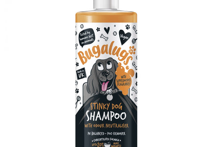 Bugalugs Stinky Dog Shampoo – Concentrated Odor-Removing Formula, 1:10 Dilution, 500ml Bottle