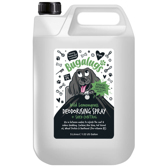 Bugalugs Shed Control Deodorising Spray 5L – Coat Refreshing Formula, Reduces Shedding