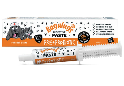 Bugalugs Pre + Probiotic Digestive Paste Cat and Dog Supplement
