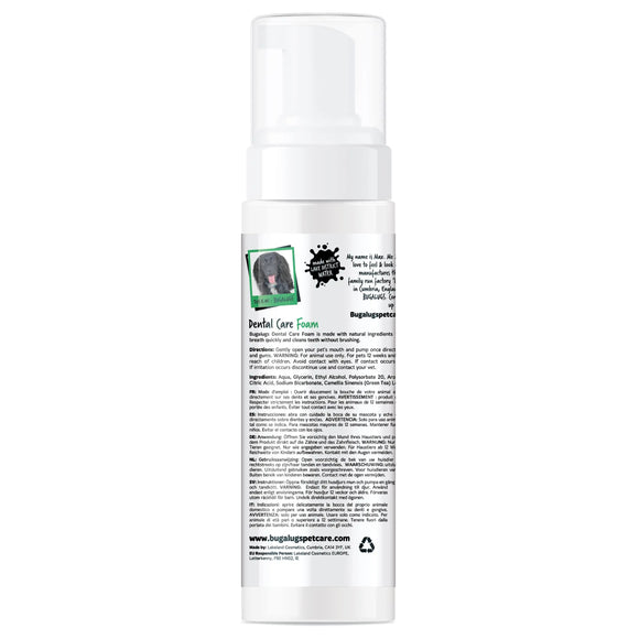 Bugalugs Dental Care Foam 200ml – Mint Toothpaste Foam, No-Brush Formula, Freshens Breath