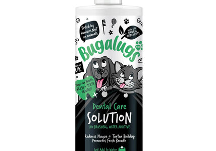 Bugalugs Dental Care Solution – Oral Hygiene Water Additive, 490ml, Fast-Acting Fresh Breath Formula