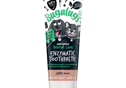 Bugalugs Enzymatic Toothpaste 75g – Liver Flavor, Gentle Cleaning Formula, Enzyme-Activated