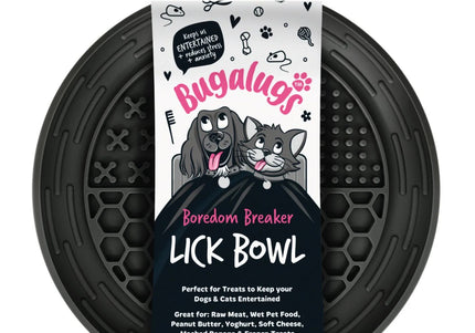 Bugalugs Lick Bowl Set – 4-Piece Beige Slow-Feeding Bowls, Durable and Easy-Clean