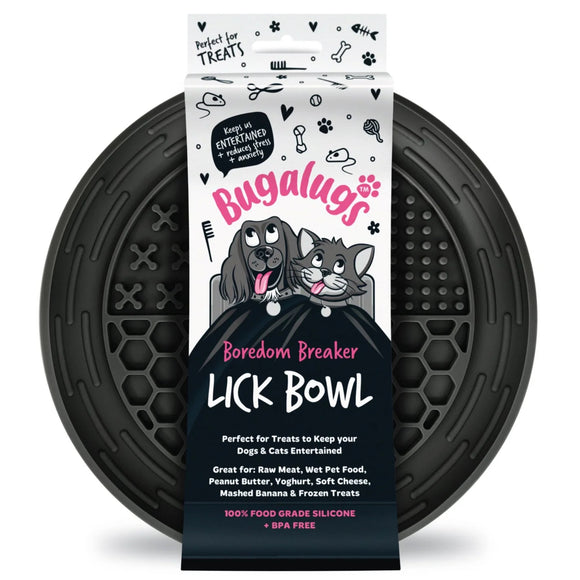 Bugalugs Lick Bowl Set – 4-Piece Beige Slow-Feeding Bowls, Durable and Easy-Clean