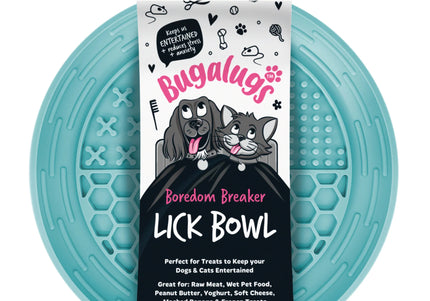 Bugalugs Lick Bowl Set – 4-Piece Beige Slow-Feeding Bowls, Durable and Easy-Clean